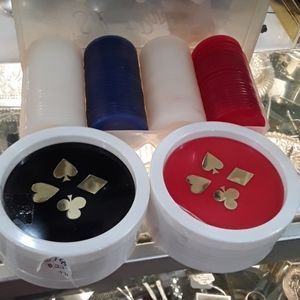 1960s poker chips also vintage coasters